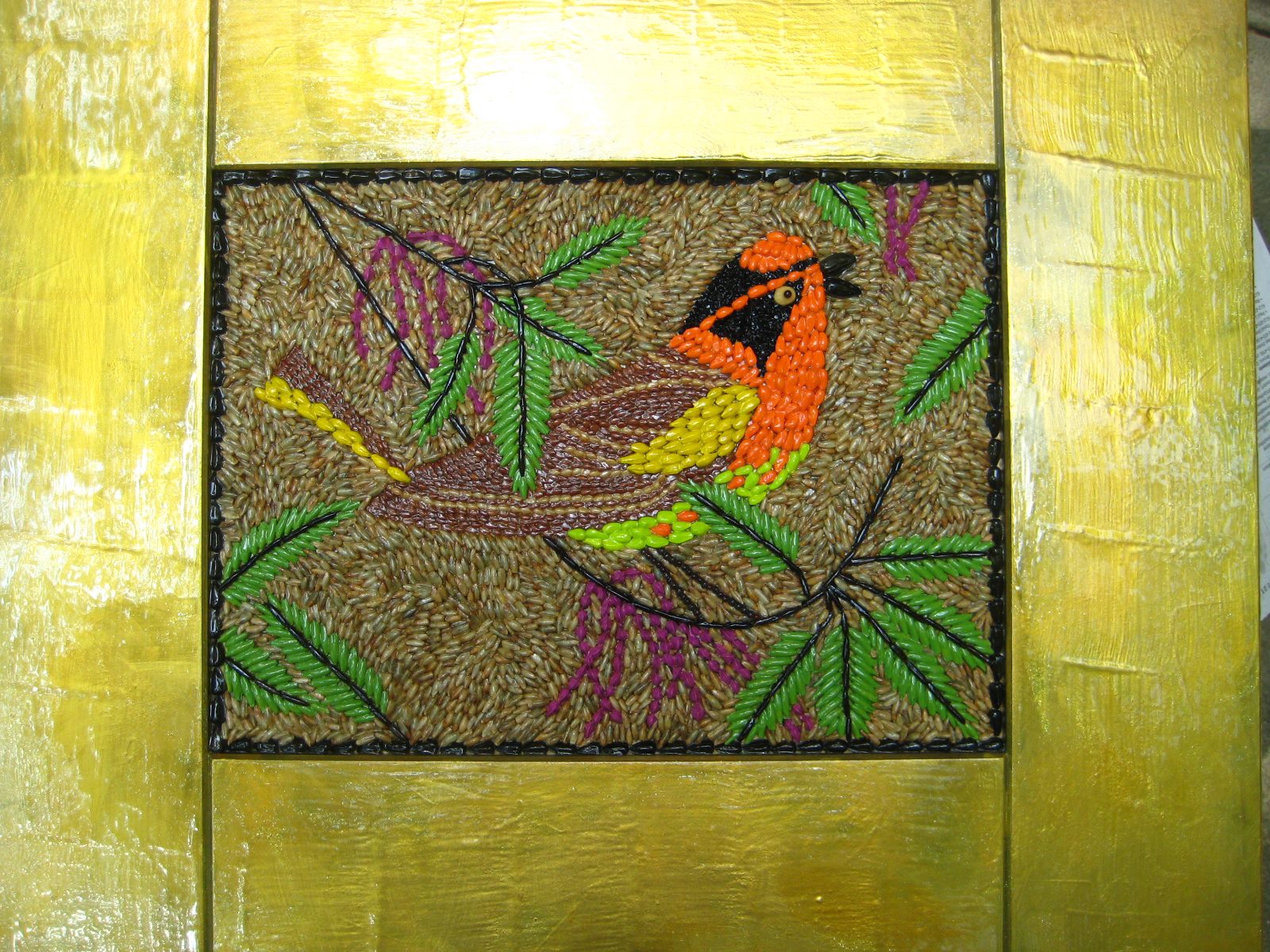 [Suzanne Mears Blackburnian Warbler based on the work of Charley Harper image]